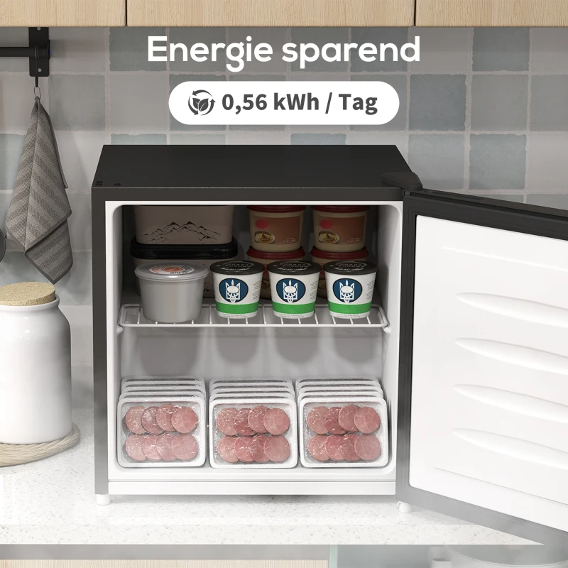 HOMCOM Mini-Gefrierschrank 35 L Gefrierbox elektrisch freistehend 45 W Mini Gefriertruhe 47 x 44,2 x 48,8 cm Schwarz