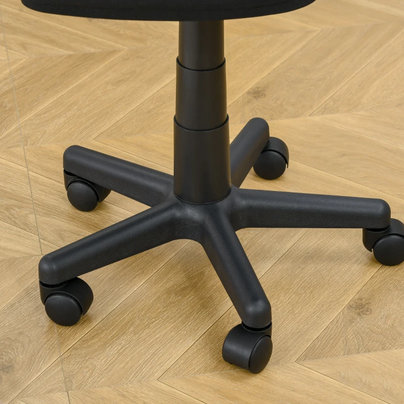Vinsetto Bureaustoel Ergonomische Bureaustoel, Verstelbare Draaistoel, Ruimtebesparend Zwart