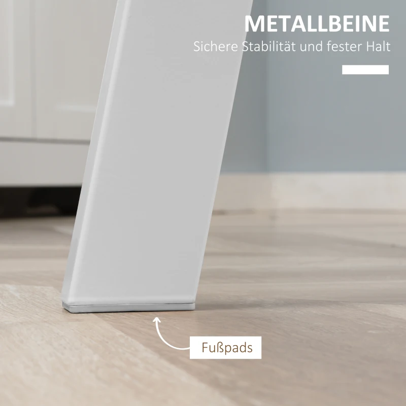 HOMCOM eettafel, keukentafel, voor 2 personen, hoogglanzend oppervlak, met tafelpoten, wit, 72 x 72 x 75 cm