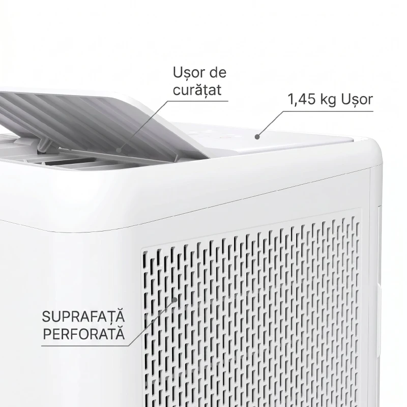 HOMCOM Aparat de aer condiționat portabil 1250W cu 5 moduri și timer 24h, 35.5x35x70 cm, alb