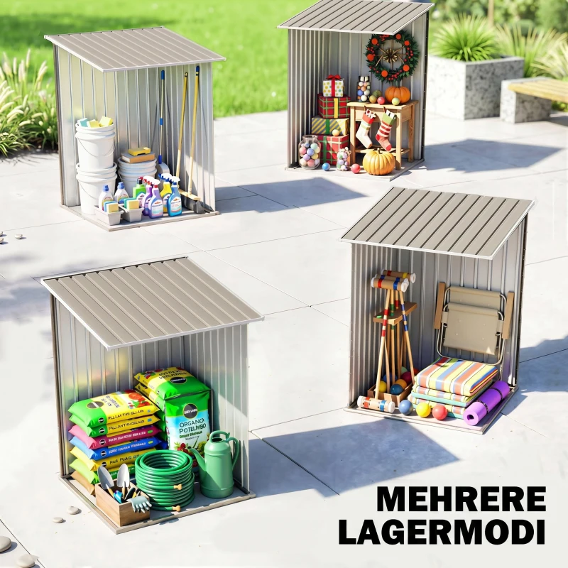 Outsunny Abri de Jardin 1m² - Remise pour Outils - cabanon Porte verrouillable - dim. 1L x 1,03l x 1,6H m - tôle d'acier ondulée
