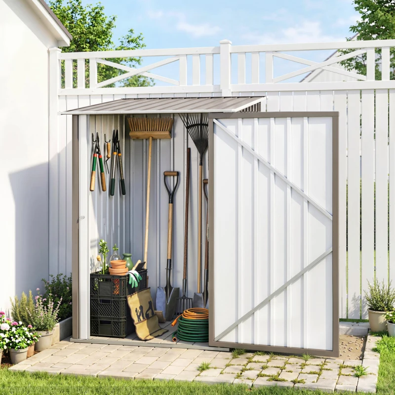 Outsunny Abri de Jardin 1m² - Remise pour Outils - cabanon Porte verrouillable - dim. 1L x 1,03l x 1,6H m - tôle d'acier ondulée