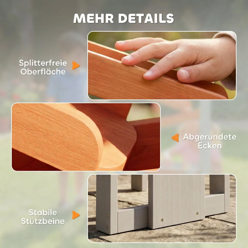 AIYAPLAY Sand Wasserspieltisch, Holz Wassertisch, Matschtisch mit Wasserbahn, 2 Becken Sandkastentisch für 3-8 Jahre Kinder Grau