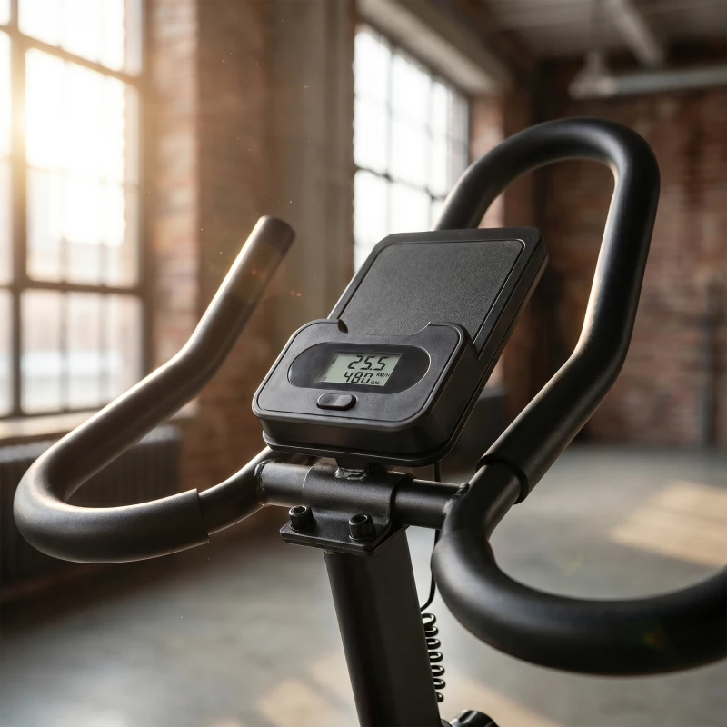 SPORTNOW Bicicleta Estática para Casa com APP Resistência Magnética Ajustável Ecrã LCD Assento e Guiador Ajustáveis Rodas