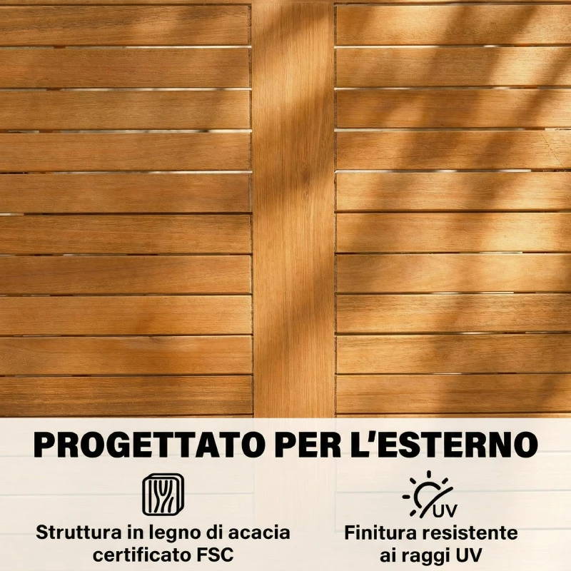 Outsunny Set da Pranzo da Giardino 5 Pezzi, Tavolo e 4 Sedie Pieghevoli