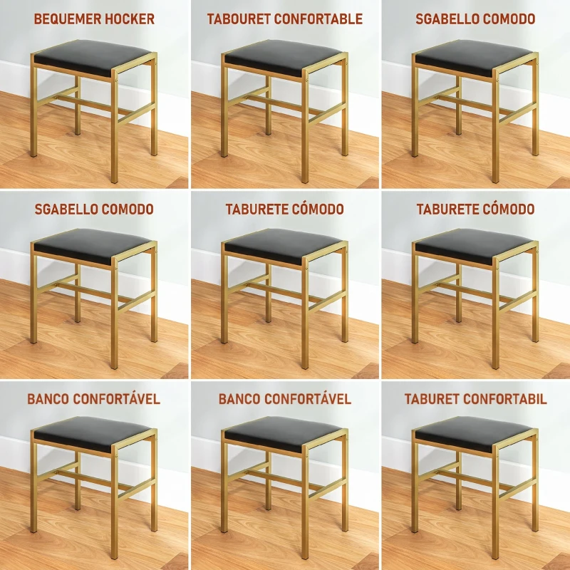 HOMCOM Masă de Machiaj cu 2 Sertare, 6 Rafturi, Oglindă și Taburet, din Lemn și Oțel, 90x45x132,5 cm, Negru
