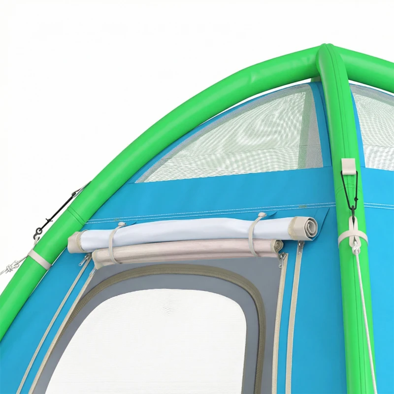 Outsunny Tenda Inflável 3 Pessoas Montagem Rápida Tenda de Camping Exterior com Bomba de Ar Janelas em Rede Teto Removível