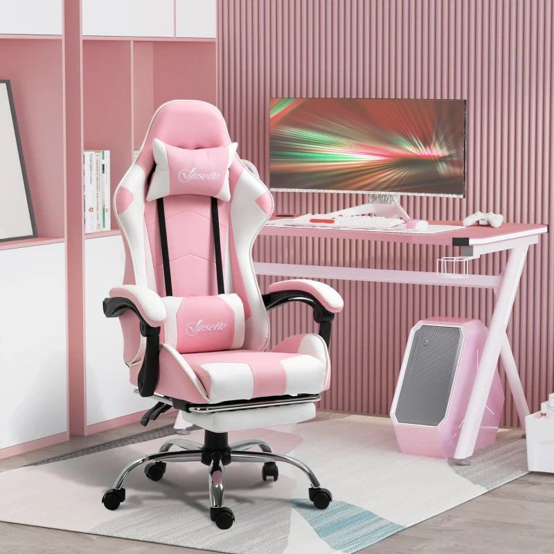 VINSETTO gamestoel rally strepen roze