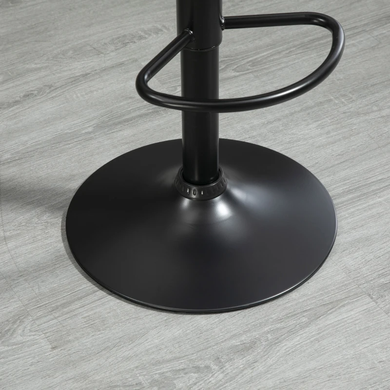 HOMCOM Set van 2 barkrukken, verstelbaar in hoogte, inclusief voetensteun, afmetingen 46,5 cm x 50 cm x 108 cm, zwart + bruin(m-10)