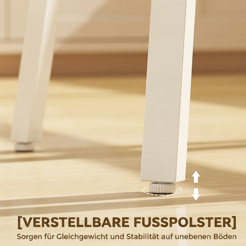 HOMCOM Table de bar carrée pour 2 personnes, table haute cuisine mange-debout avec étagère, 55 x 55 x 95 cm, naturel et blanc