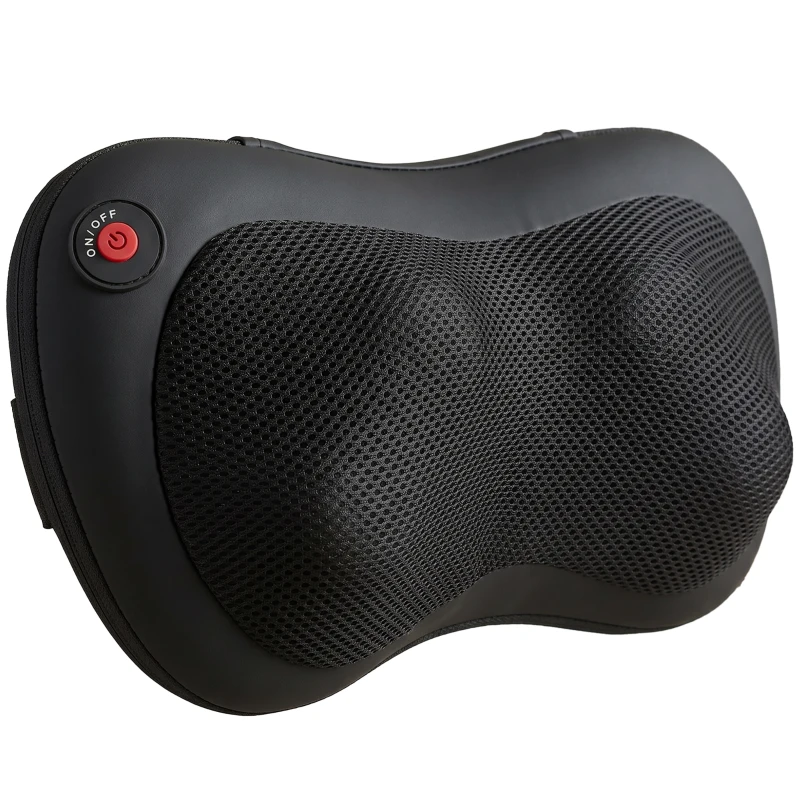 HOMCOM Coussin de Massage Shiatsu avec Chauffage et 4 Nœuds Pétrissage Rotatif 3D Soulagement de la Fatigue Musculaire pour Femme et Homme