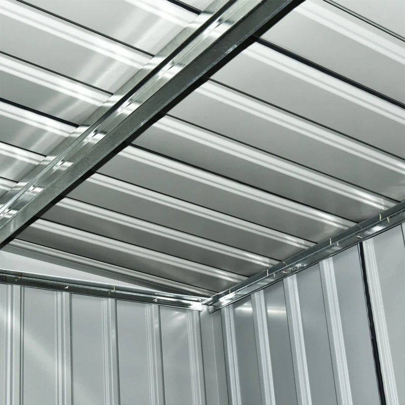 Outsunny Abrigo de Jardim 280x130x172cm Abrigo de Exterior de Aço Galvanizado com Porta Corredeira e Ventilações Cinza Escuro