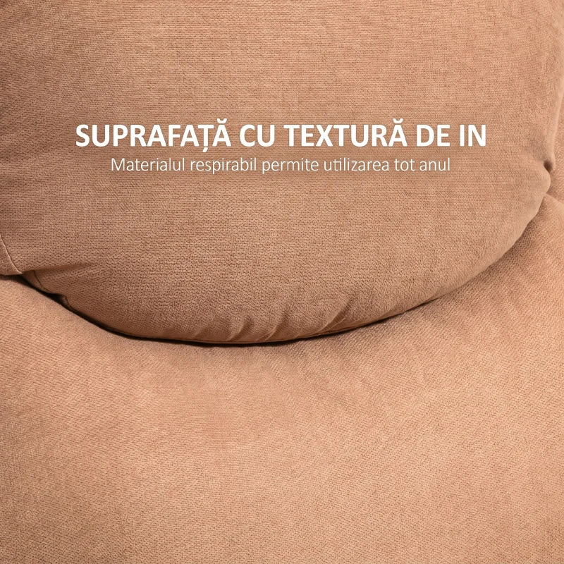 HOMCOM Fotoliu Relax Manual Reclinabil la 150° cu Suport pentru Picioare din Material Textil, 93x88x102cm, Maro Închis