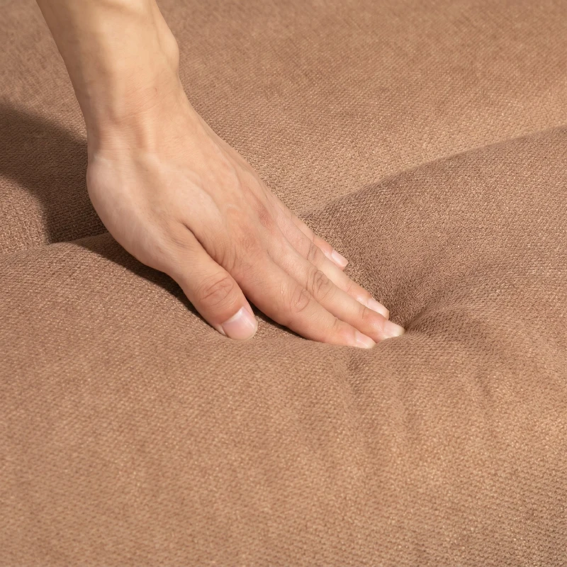 HOMCOM Fotoliu Relax Manual Reclinabil la 150° cu Suport pentru Picioare din Material Textil, 93x88x102cm, Maro Închis