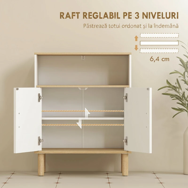 HOMCOM dulap multifuncțional joasă înălțime