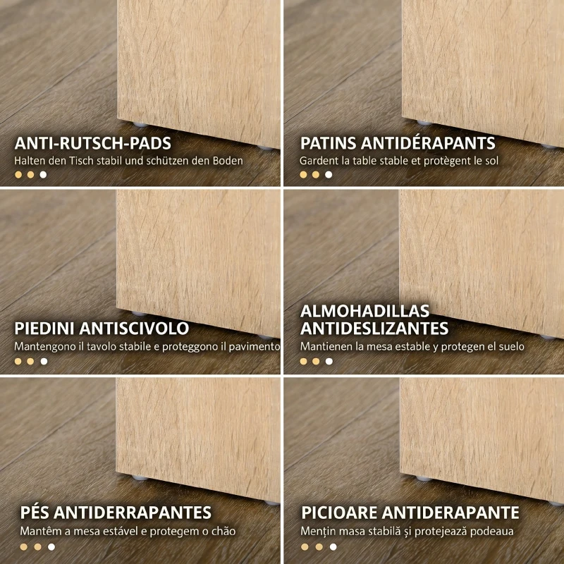HOMCOM Masă de sufragerie modernă din lemn pentru 4-6 persoane, 120x69x75cm, culoare negru și lemn