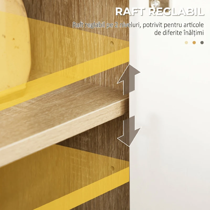 Homcom Dulap Bucatarie – Pentru Microunde cu Sertar & Rafturi Reglabile