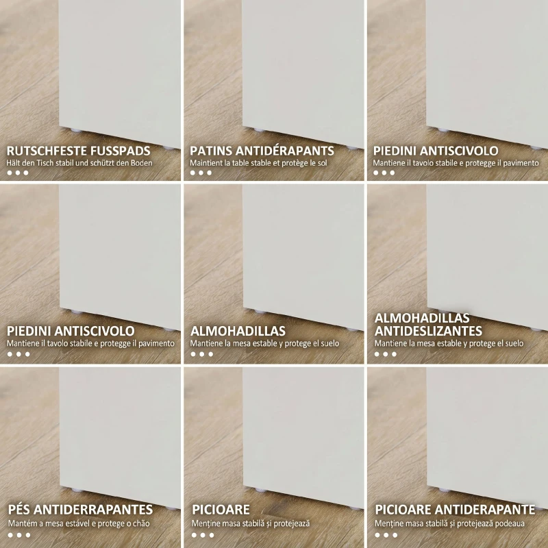 HOMCOM Masă de Luat Masa Modernă din Lemn pentru 4-6 Persoane, 120x69x75cm, Gri și Alb