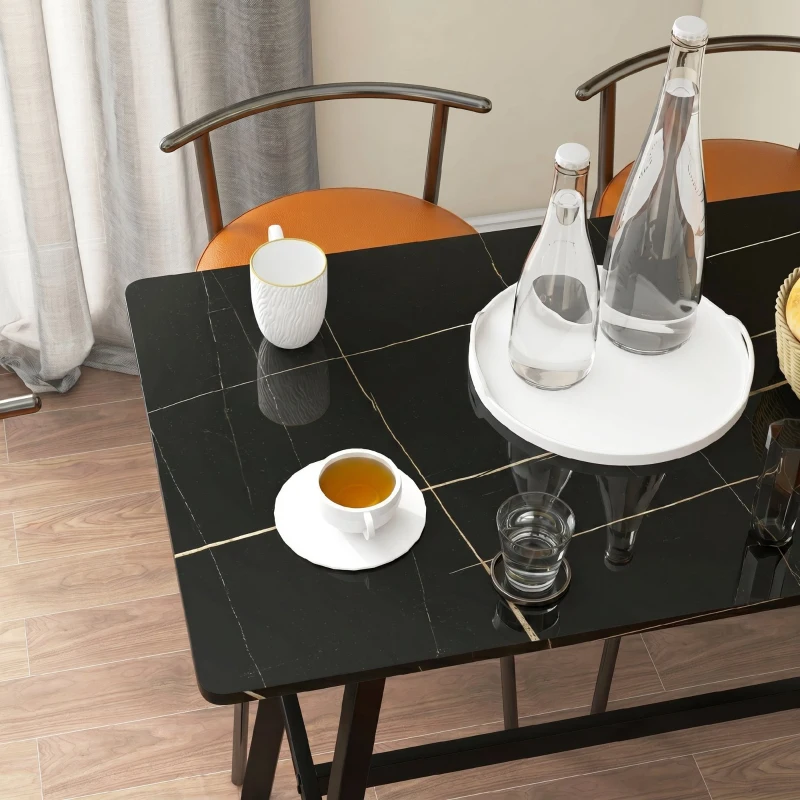 HOMCOM, Masă de bar, Usor de Asamblat, MDF, oțel, 118x58x98cm, Negru