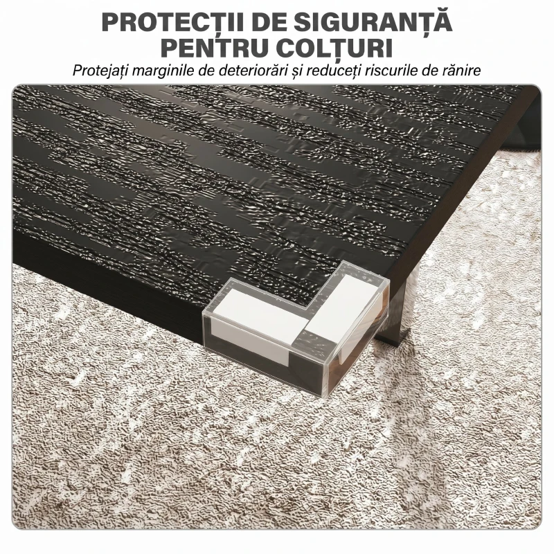 HOMCOM, Masă Extensibilă, Expandabilă de la 120-160 cm cu Picioare, din MDF, Oțel, 160x70x75cm, Negru