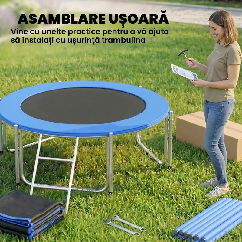SPORTNOW trambulină elastică, trambulină, covor elastic, trambulină elastică de grădină, trambulină cu plasă