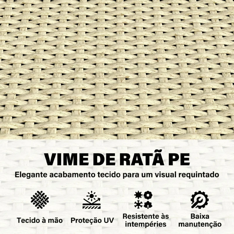 Outsunny Floreira com Treliça em Vime Floreira Grande com Forro para Plantas Trepadeiras 80x30x163 cm Bege