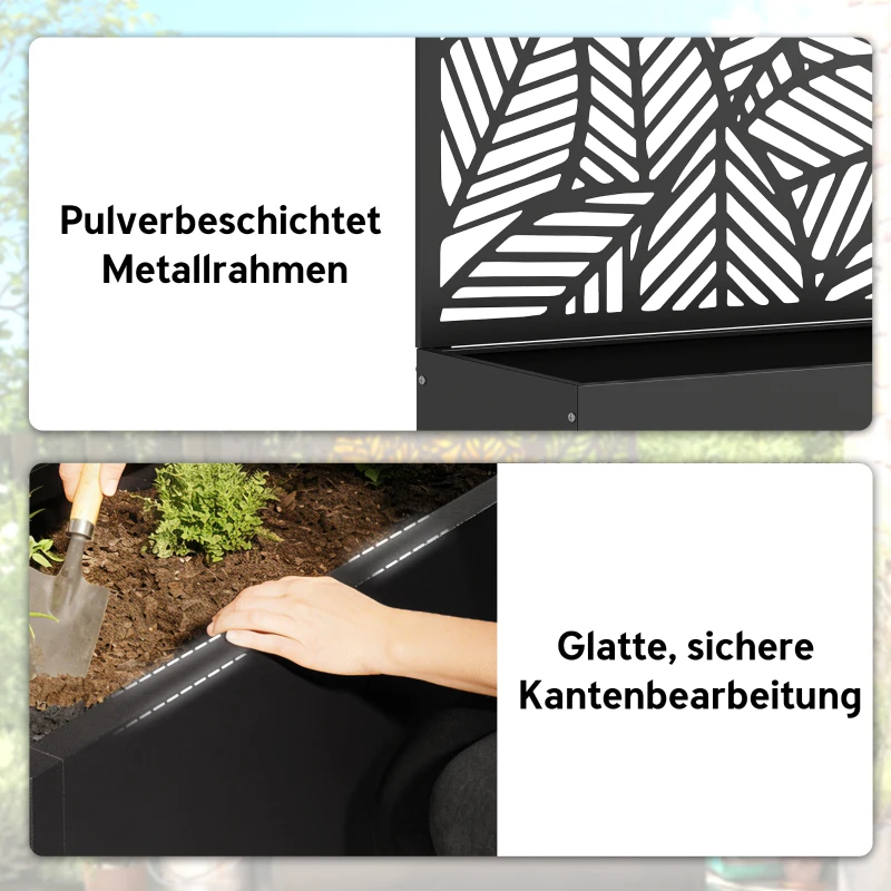 Outsunny Hochbeet aus Metall mit Rankgitter für Kletterpflanzen, freistehend oder zur Wandmontage