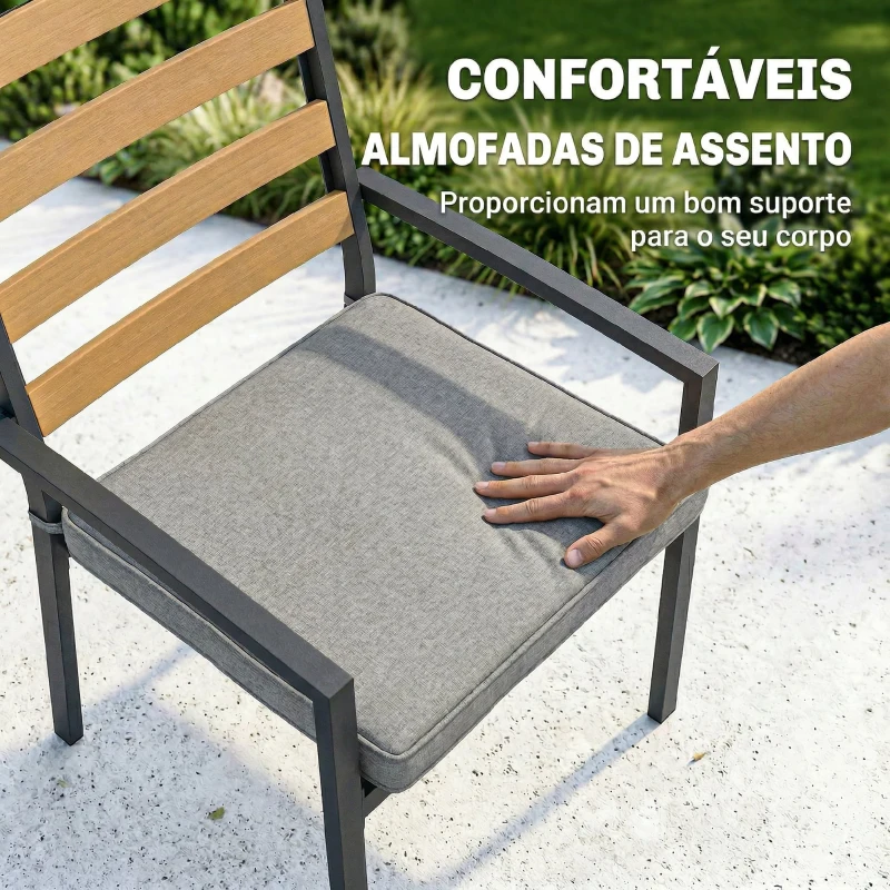 Outsunny Barbecue a Gás com 3 Queimadores 8,1 kW Termómetro Grelhas Mesas Laterais Armário e Rodas 109x50x109 cm Preto