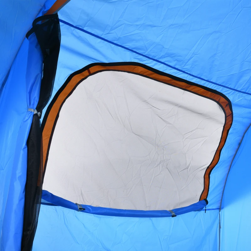 Outsunny Tenda da Auto per SUV Portellone 5-6 Persone con 3 Porte e Finestra in Rete, per Trekking e Escursioni, Blu e Arancione