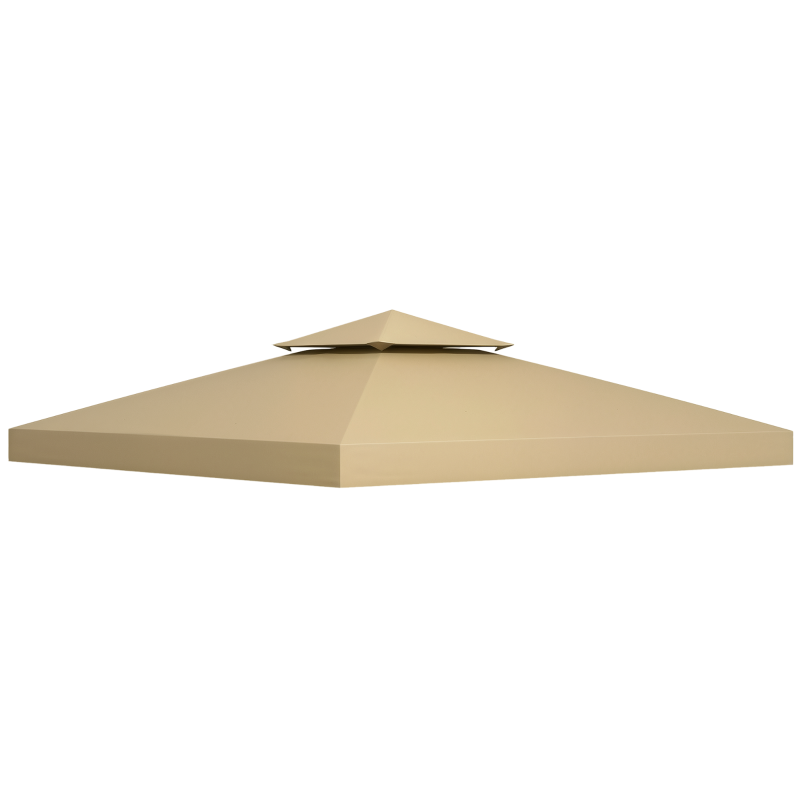 Outsunny Ersatzdach für Pavillon 3 x 3 m wasserdicht Pavillondach mit Doppeldach Ablauflöcher Beige