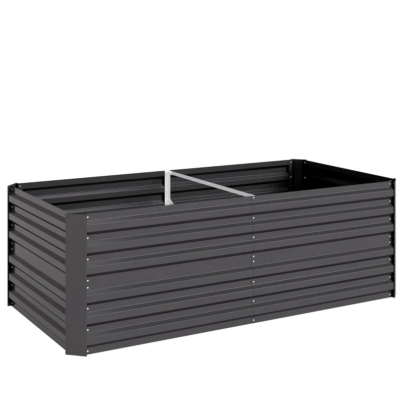 Outsunny Carré potager de jardin rectangulaire tubes de renforcement acier galvanisé 180 x 90 x 59 cm