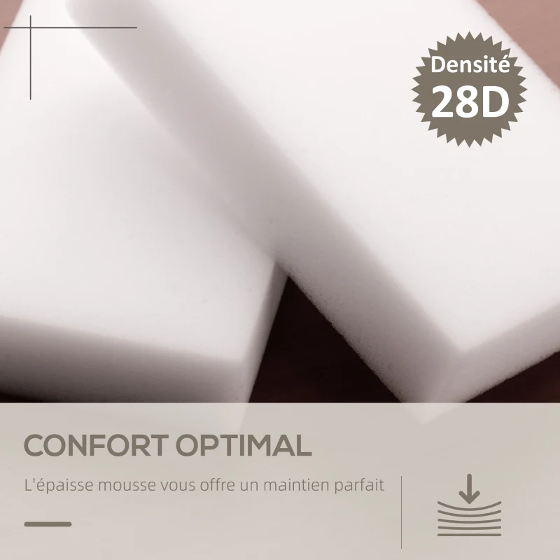 HOMCOM Repose pied salon pivotant à 360°, ottoman rond rembourré en PU avec base en acier, Ø 45,5 x 44,5 cm, blanc