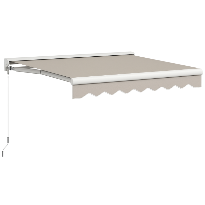 Outsunny Tenda Avvolgibile Elettrica con Telecomando e Manovella Manuale, Struttura in Alluminio, 250x200x150 cm, Crema