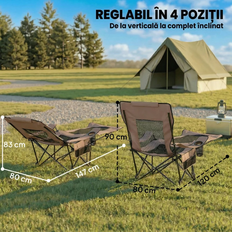 Outsunny Scaun de camping relax