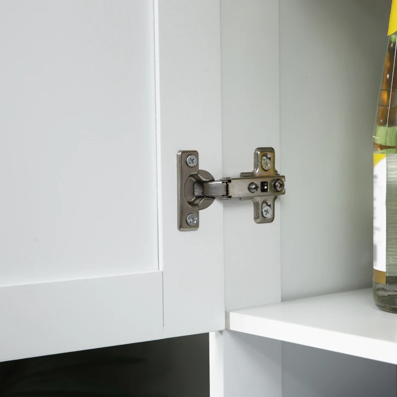 HOMCOM White Kitchen Cabinet 180cm Freestanding Modern Storage with Open Countertop Drawer 6 Doors Kitchen White