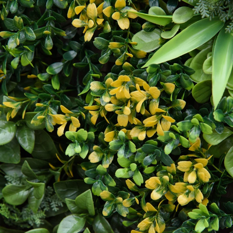 Outsunny 12 pezzi Siepe Artificiale con Protezione UV e Multi-foglie per Giardino e Esterno, 50x50x7 cm, Verde