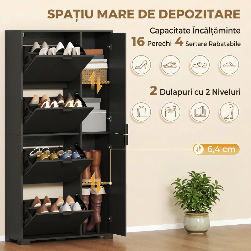 HOMCOM dulap pantofi înalt