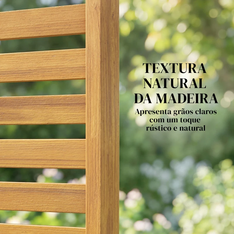 Outsunny Biombo de Madeira 170x80 cm Biombo Separador de Ambientes Treliça para Exterior Jardim Pátio Terraço Castanho