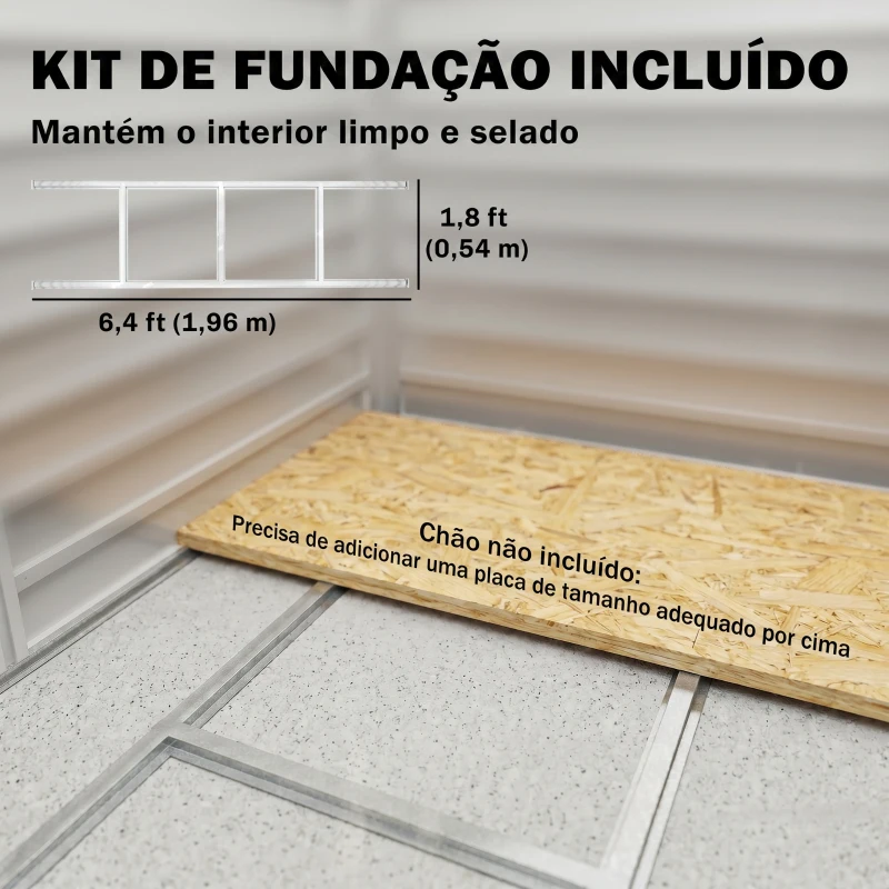 Outsunny Abrigo de Jardim Exterior 2,36m² 213x120x194 cm com Base Reforçada (Piso NÃO Incluído) e Portas de Correr Cinza Escuro