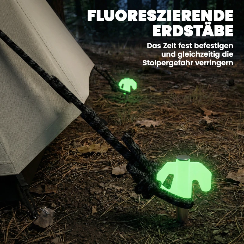 Outsunny Aufblasbares Zelt 4 Personen Schneller Aufbau Outdoor Zelt für Camping mit 2 Schlafzimmern Vorraum Fenster