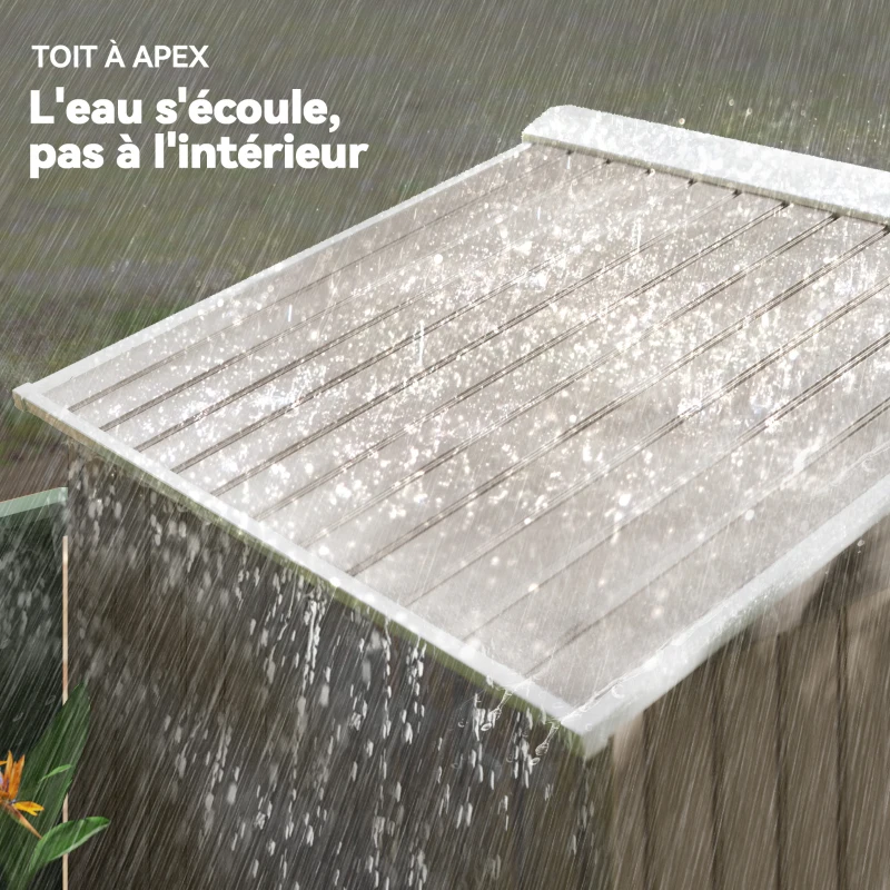 Outsunny Abri de Jardin 2,77 m² - Remise pour Outils avec Fondation - cabanon Porte verrouillable - tôle d'acier marron clair
