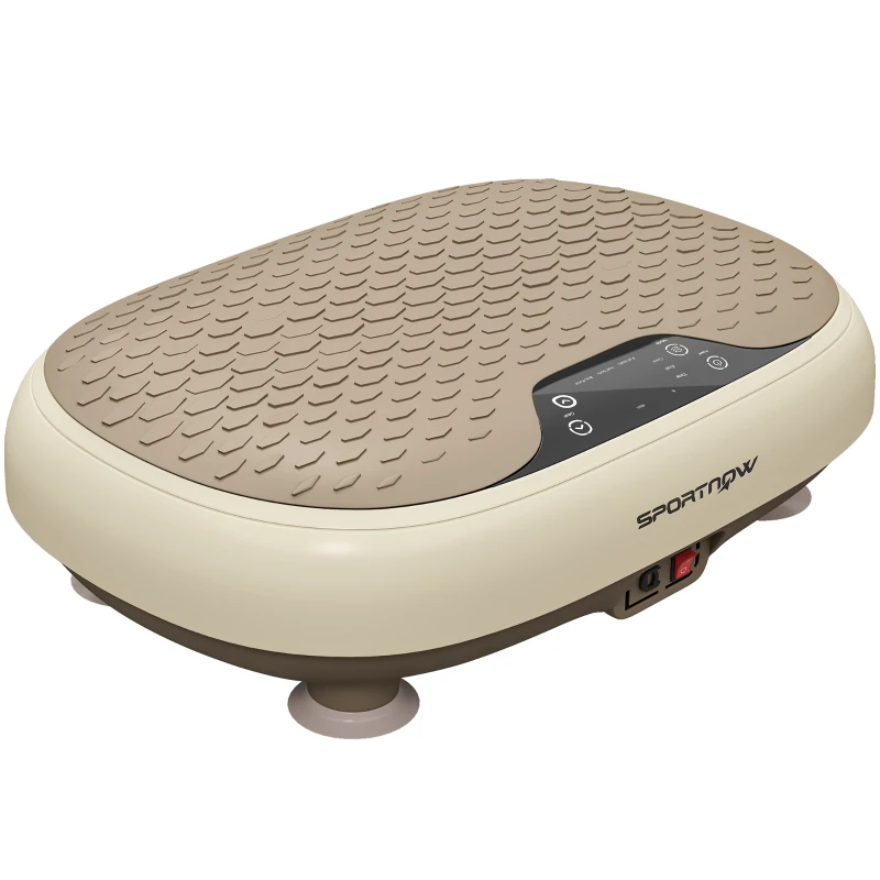 SPORTNOW Plataforma Vibratória com 20 Níveis de Velocidade 3 Programas Ecrã LED Controlo Remoto  46x33x13,5 cm Bege