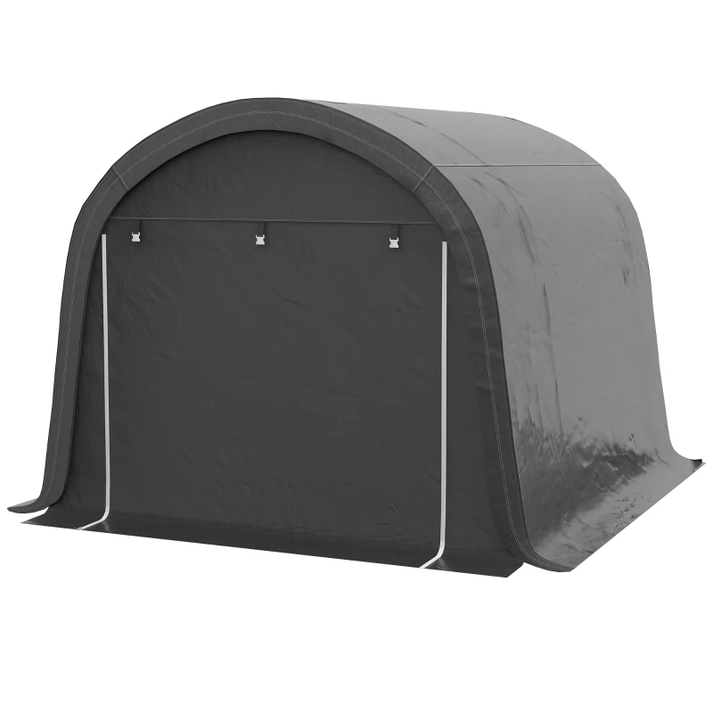 Outsunny 3 x 3(m) Garden Storage Tent, Heavy Duty Outdoor Shed with 2 Doors, Waterproof Portable Shed Storage Shelter with Galvanised Steel Frame for Bike, Motorcycle, Garden Tools, Grey
