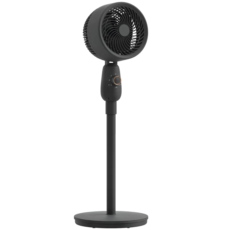 HOMCOM Pedestal Fan, Powerful Air Circulator, 36 Inch Floor Standing Fan with 3 Speed Settings, 70° Oscillating for Bedroom, Home and Office, Black