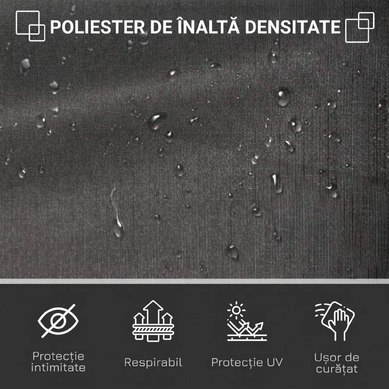 Outsunny Paravan de grădină extensibil până la 3 m și înalt de 1.6 m, poliester anti-UV și aluminiu, gri