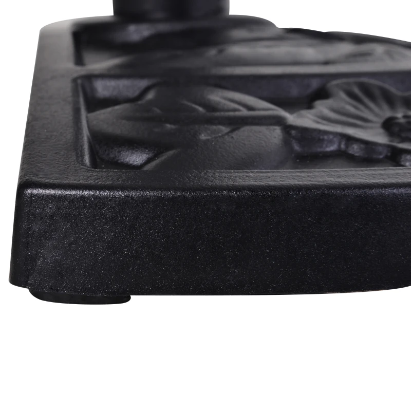 Outsunny Soporte para Parasol Peso 9 kg en Forma de Semicírculo para Poste de Paraguas de Ø3,8 cm y Ø4,8 cm 50x31x32 cm Negro