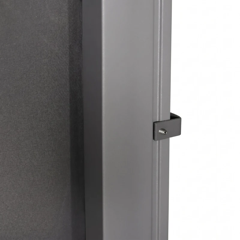 Outsunny Paravan de grădină extensibil până la 3 m și înalt de 1.6 m, poliester anti-UV și aluminiu, gri