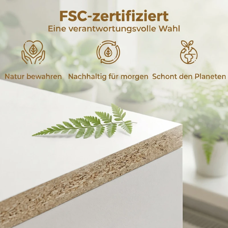 HOMCOM 4-stöckiges Bücherregal mit verstellbaren Regalböden, Regal mit Schrank und Türen für Wohnzimmer, Arbeitszimmer, Weiß