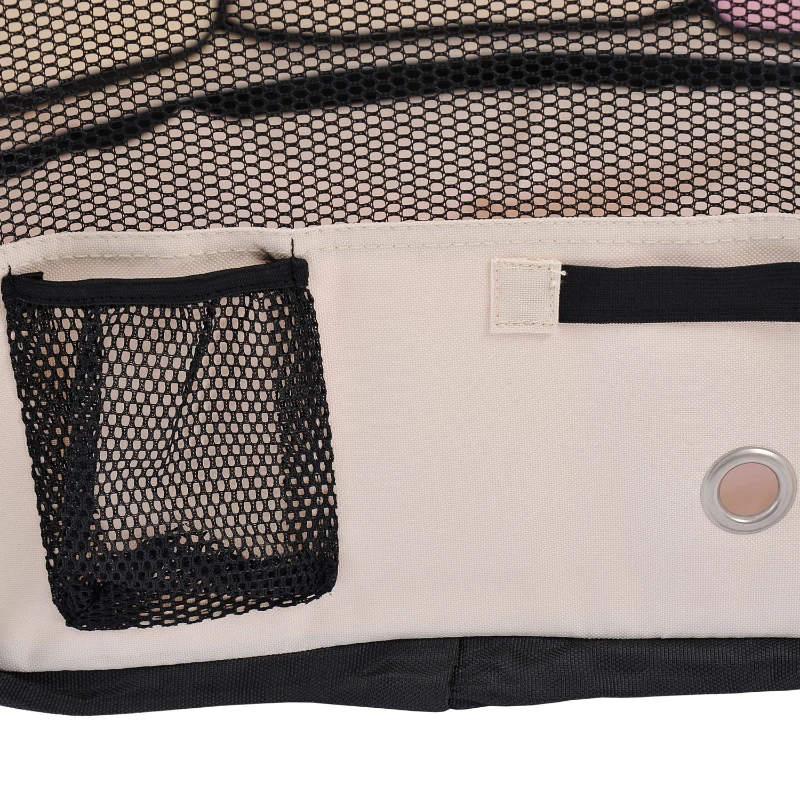 PawHut Parque Plegable para Perros y Gatos Corralito Portátil para Animales Pequeños Impermeable de Tela Oxford Ø90x41 cm Rosa