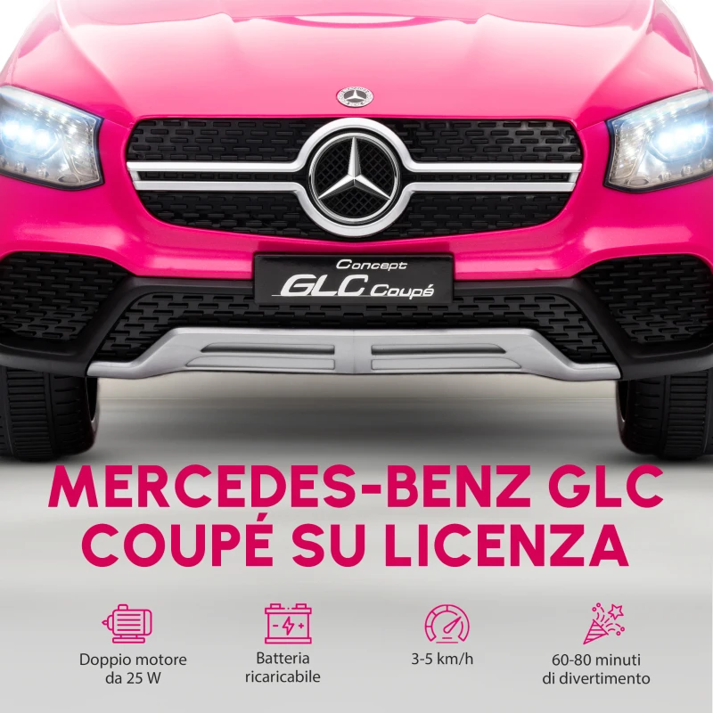 AIYAPLAY Auto elettrica per bambini, Potenza 12V, con telecomando, luci a LED, musica e 3 velocità, 3-6 anni, Rosa